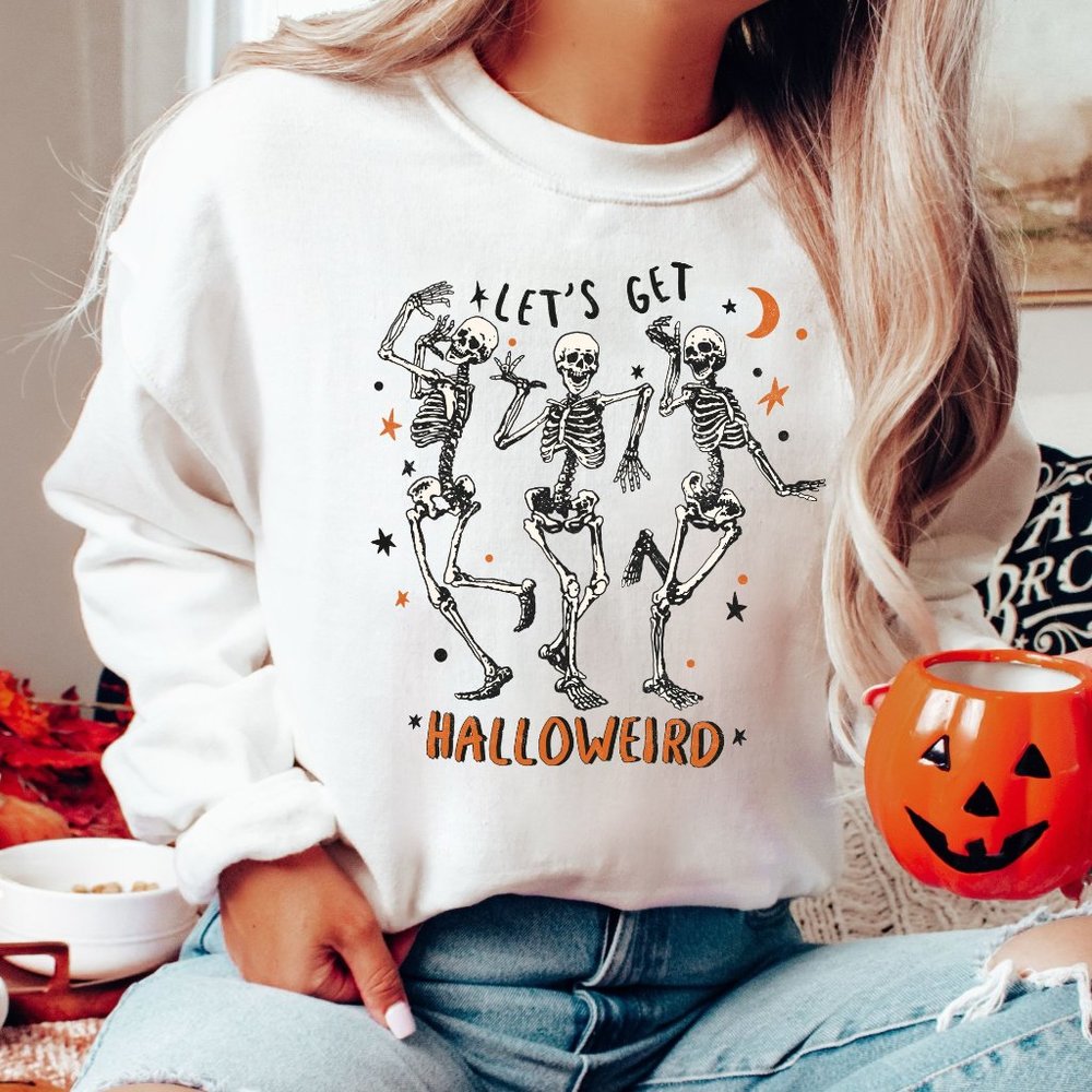 Lets Get Halloweird Halloween Sweatshirt Unisex Pullover Sweatshirt Fall Shirt